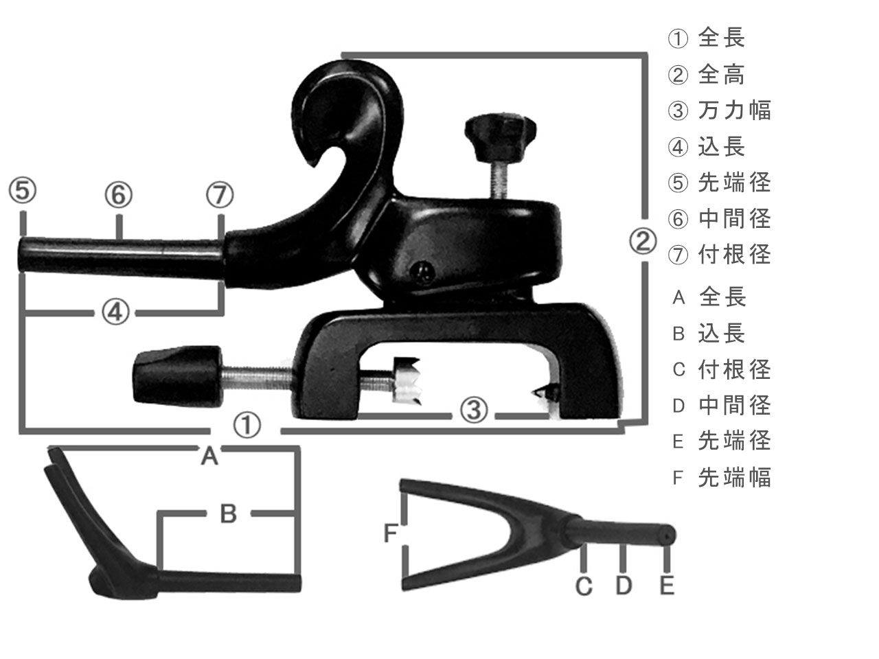 かちどき　張り合せ大砲型万力　黒檀　[小]